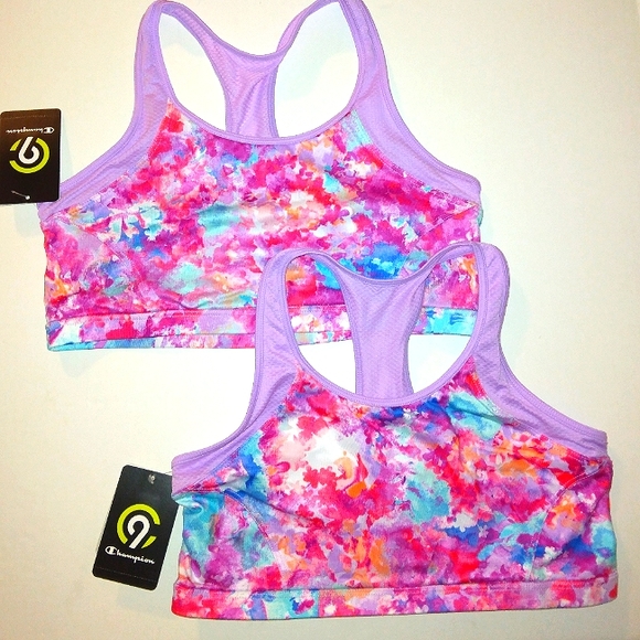 ☆Bundle Lot☆ 2 Champion Girls Moisture Wicking Sports Bra's☆ Size XL(14-16) - Picture 1 of 7